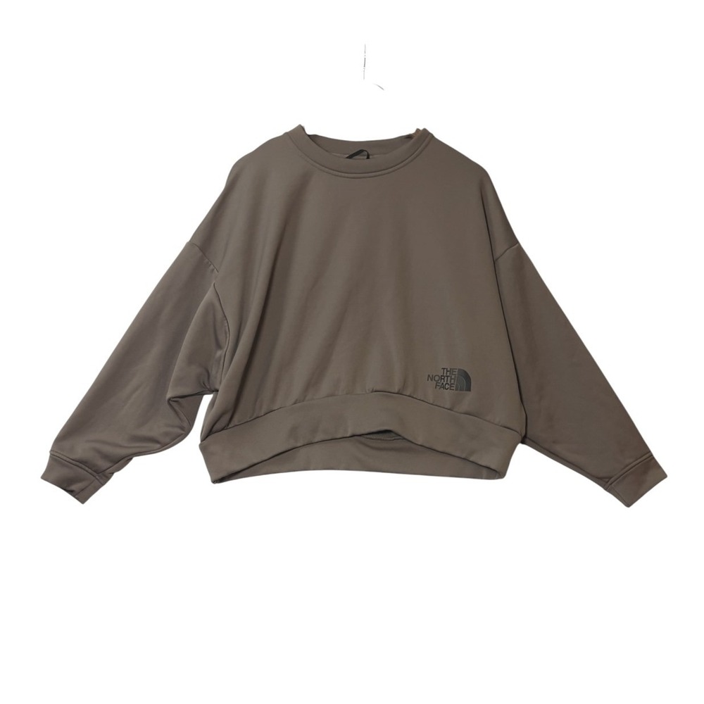 The North Face Womens Horizon Performance Fleece Crew L Brown Boxy Cropped
